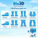 Palmilha Ortopédica Infantil Blu3D Fisiovital | Suporte de Arco e Calcanhar Impressa em 3D