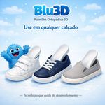 Palmilha Ortopédica Infantil Blu3D Fisiovital | Suporte de Arco e Calcanhar Impressa em 3D