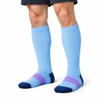 Meia Compressiva Esportiva 3/4 - Azul Clara Fisiovital | Meia Corrida Recuperação 20-30 mmHg