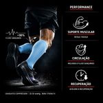 Meia Compressiva Esportiva 3/4 - Azul Clara Fisiovital | Meia Corrida Recuperação 20-30 mmHg