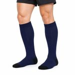 Meia Compressiva Esportiva 3/4 - Azul Escura Fisiovital | Meia Corrida Recuperação 20-30 mmHg