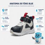 Tênis Ortopédico Infantil Blue Run Fisiovital | Calçado Esportivo Suporte Pé Plano