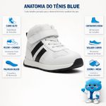 Tênis Ortopédico Infantil Blue Track Fisiovital | Calçado Esportivo Cano Alto Suporte