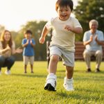 Tênis Ortopédico Infantil Blue Track Fisiovital | Calçado Esportivo Cano Alto Suporte