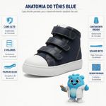 Tênis Ortopédico Infantil Blue Classic Fisiovital | Calçado Suporte Pé Plano Cano Alto