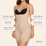 Macacão Modelador DeLinea Body com Perna Fisiovital | Cinta Pós-Cirúrgica Compressão Total