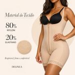 Macacão Modelador DeLinea Body com Perna Fisiovital | Cinta Pós-Cirúrgica Compressão Total