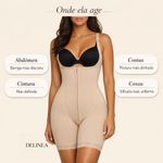Macacão Modelador DeLinea Body com Perna Fisiovital | Cinta Pós-Cirúrgica Compressão Total