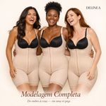 Macacão Modelador DeLinea Body com Perna Fisiovital | Cinta Pós-Cirúrgica Compressão Total