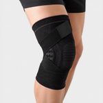 Joelheira Esportiva Fisiovital com Anel de Silicone e Hastes Laterais — Compressão Ajustável