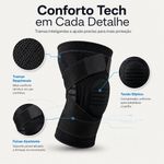 Joelheira Esportiva Fisiovital com Anel de Silicone e Hastes Laterais — Compressão Ajustável