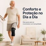 Joelheira Esportiva Fisiovital com Anel de Silicone e Hastes Laterais — Compressão Ajustável