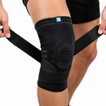 Joelheira Esportiva Fisiovital com Anel de Silicone e Hastes Laterais — Compressão Ajustável