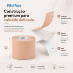 Bandagem Kinesiológica Premium 5cm Fisiovital – Fita Kinesio Tape para Pós-Cirúrgico e Peles Sensíveis