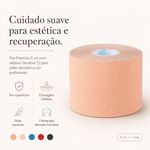 Bandagem Kinesiológica Premium 5cm Fisiovital – Fita Kinesio Tape para Pós-Cirúrgico e Peles Sensíveis