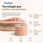 Bandagem Kinesiológica Premium 5cm Fisiovital – Fita Kinesio Tape para Pós-Cirúrgico e Peles Sensíveis