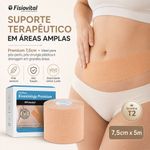 Bandagem Kinesiológica Premium 7,5cm Fisiovital – Fita Kinesio Tape para Pós-Cirúrgico e Peles Sensíveis