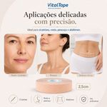 Bandagem Kinesiológica Premium 2,5cm Fisiovital – Fita Kinesio Tape para Pós-Cirúrgico e Peles Sensíveis