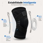 Joelheira Esportiva Fisiovital com Anel de Silicone e Hastes Laterais — Compressão Ajustável