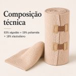 Bandagem Ortopédica Elástica de Alta Compressão Fisiovital – Faixa Atadura para Varizes e Edemas