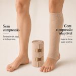 Bandagem Ortopédica Elástica de Alta Compressão Fisiovital – Faixa Atadura para Varizes e Edemas