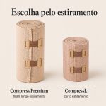 Bandagem Ortopédica Elástica de Alta Compressão Fisiovital – Faixa Atadura para Varizes e Edemas