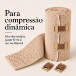 Bandagem Ortopédica Elástica de Alta Compressão Fisiovital – Faixa Atadura para Varizes e Edemas