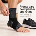 Tornozeleira Ortopédica Esportiva Fisiovital — Compressão Ajustável com Faixa em 8