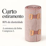 Bandagem Compress L Fisiovital Curto Estiramento — Faixa Compressiva 100% Algodão 4,5 m