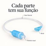 Aspirador Nasal Manual Fisiovital para Bebê — Ponteira de Silicone e Tubo Flexível