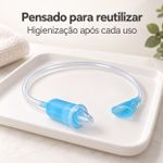 Aspirador Nasal Manual Fisiovital para Bebê — Ponteira de Silicone e Tubo Flexível