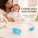 Aspirador Nasal Manual Fisiovital para Bebê — Ponteira de Silicone e Tubo Flexível