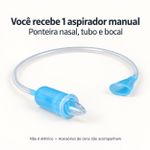 Aspirador Nasal Manual Fisiovital para Bebê — Ponteira de Silicone e Tubo Flexível