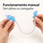 Aspirador Nasal Manual Fisiovital para Bebê — Ponteira de Silicone e Tubo Flexível