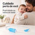 Aspirador Nasal Manual Fisiovital para Bebê — Ponteira de Silicone e Tubo Flexível