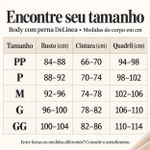 Body Modelador com Perna DeLinea Fisiovital — Bege, Busto Aberto