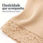 Body Modelador com Perna DeLinea Fisiovital — Bege, Busto Aberto