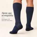 Meia Compressiva Esportiva 3/4 - Azul Escura Fisiovital | Meia Corrida Recuperação 20-30 mmHg