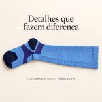 Meia Compressiva Esportiva 3/4 - Azul Clara Fisiovital | Meia Corrida Recuperação 20-30 mmHg