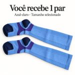 Meia Compressiva Esportiva 3/4 - Azul Clara Fisiovital | Meia Corrida Recuperação 20-30 mmHg