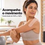Bandagem Kinesiológica Premium Waterproof 5cm Fisiovital – Fita Kinesio Tape Bege Claro à Prova d’Água