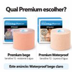 Bandagem Kinesiológica Premium Waterproof 5cm Fisiovital – Fita Kinesio Tape Bege Claro à Prova d’Água