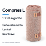 Bandagem Compress L Fisiovital Curto Estiramento — Faixa Compressiva 100% Algodão 4,5 m