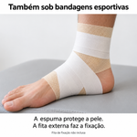 Pré-Taping Futebol Bege 7cm x 27m Fisiovital | Underwrap para Proteção da Pele sob a Caneleira