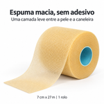 Pré-Taping Futebol Bege 7cm x 27m Fisiovital | Underwrap para Proteção da Pele sob a Caneleira