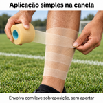 Pré-Taping Futebol Bege 7cm x 27m Fisiovital | Underwrap para Proteção da Pele sob a Caneleira