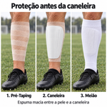Pré-Taping Futebol Bege 7cm x 27m Fisiovital | Underwrap para Proteção da Pele sob a Caneleira