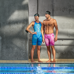 Maiô Powerskin Carbon Glide Tie Dye Open Back Azul arena