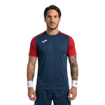 Camiseta Manga Curta Academy IV Azul/Vermelho Joma