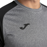 Camiseta Manga Curta  Academy IV Cinza Escuro/ Preto  Joma